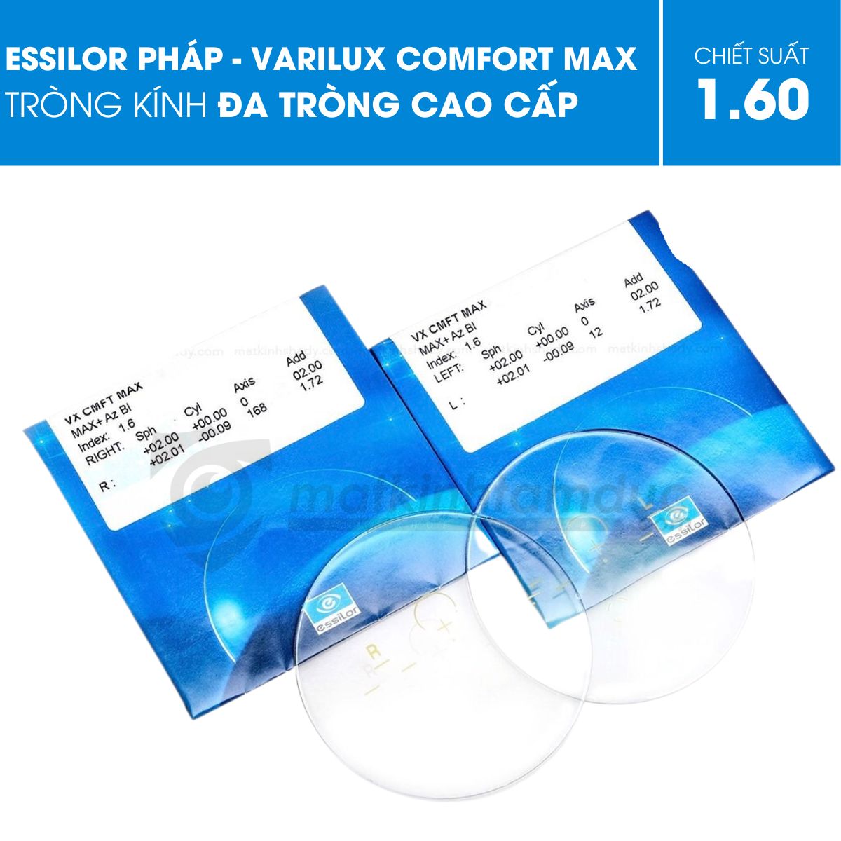 Kính đa tròng Essilor Varilux Comfort Max Váng Phủ Max Az
