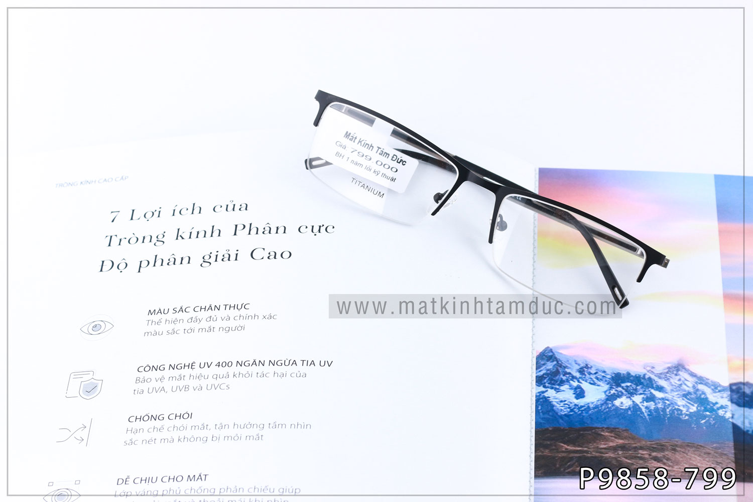 Gọng kính TITANIUM 9858 - Ảnh 2