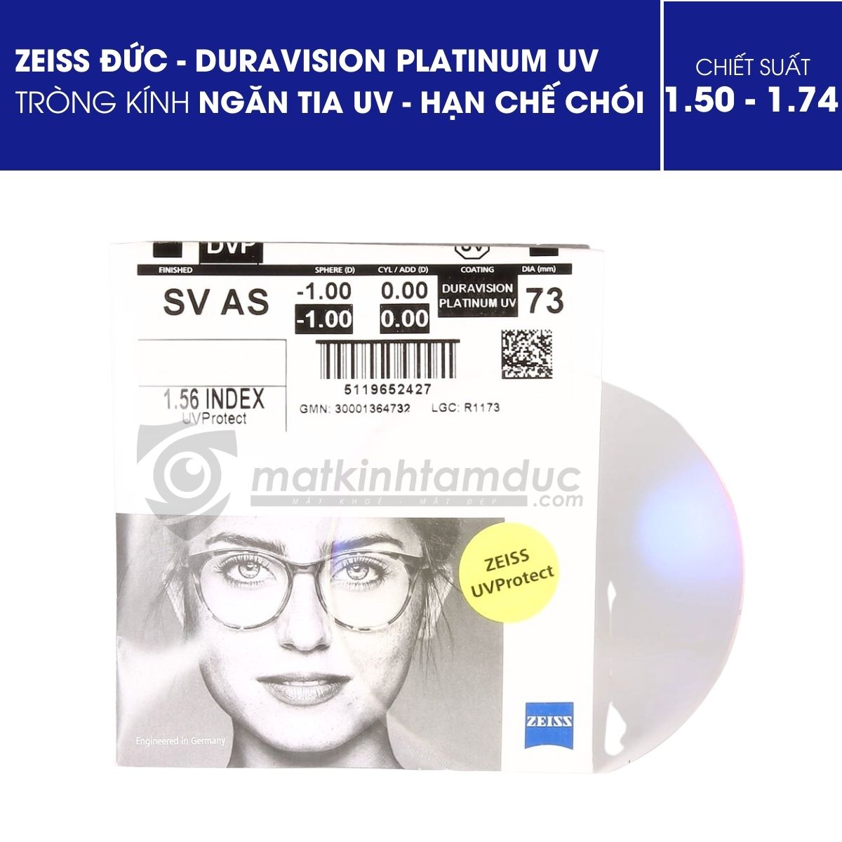 Tròng kính ZEISS DuraVision Platinum UV