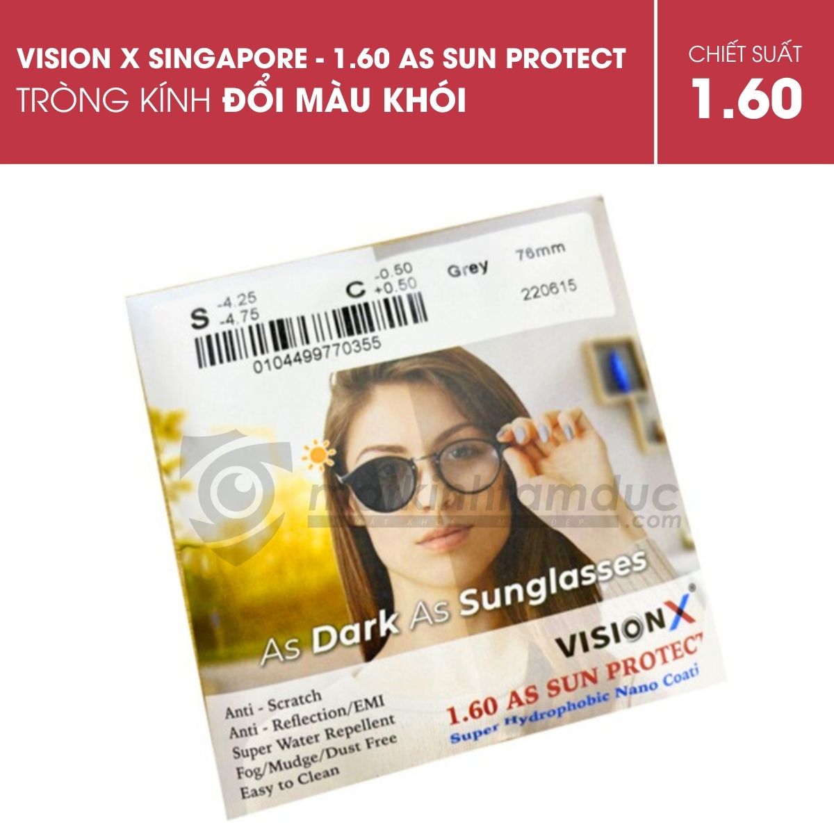 Tròng kính đổi màu VisionX - Singapore - Ảnh 6