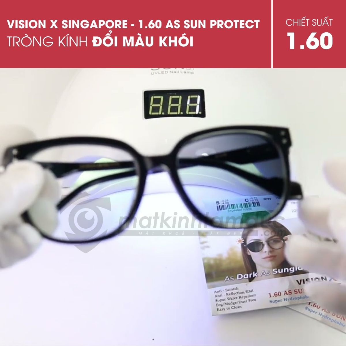 Tròng kính đổi màu VisionX - Singapore - Ảnh 8