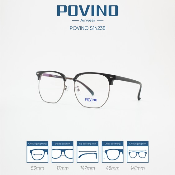 Gọng kính POVINO PO14238 - Ảnh 8