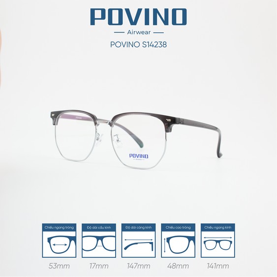 Gọng kính POVINO PO14238 - Ảnh 6