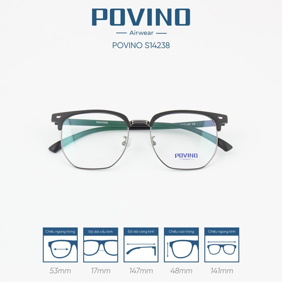 Gọng kính POVINO PO14238 - Ảnh 4