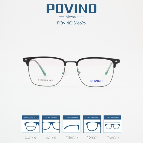 Gọng kính POVINO PO16696