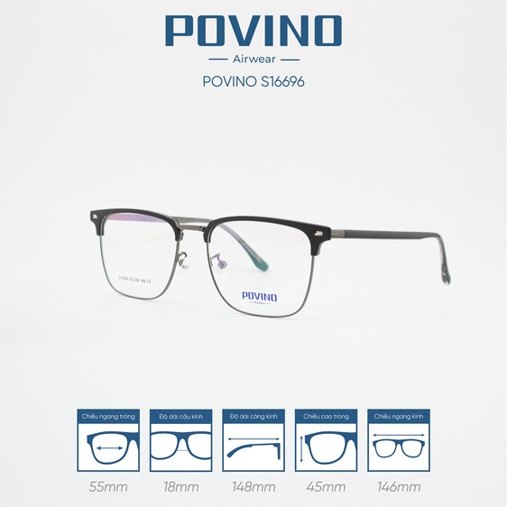Gọng kính POVINO PO16696 - Ảnh 9