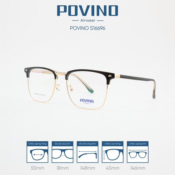 Gọng kính POVINO PO16696 - Ảnh 8