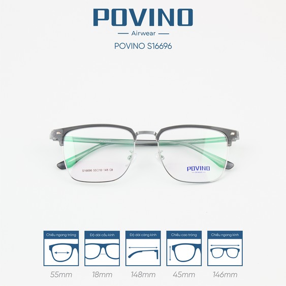 Gọng kính POVINO PO16696 - Ảnh 5