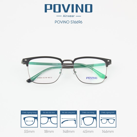 Gọng kính POVINO PO16696 - Ảnh 4