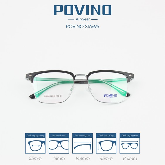 Gọng kính POVINO PO16696 - Ảnh 3