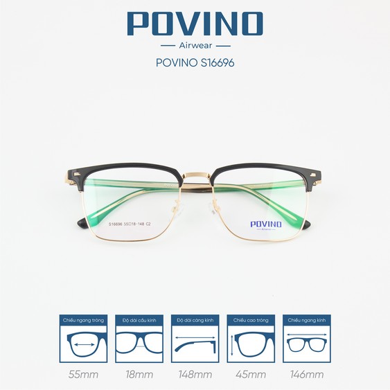 Gọng kính POVINO PO16696 - Ảnh 2