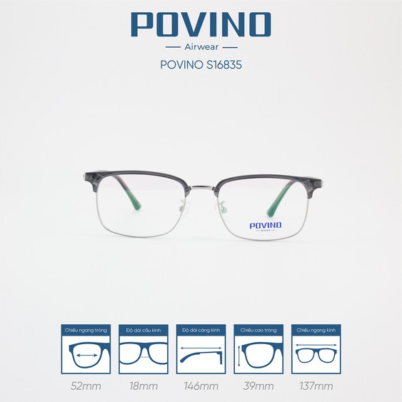 Gọng kính POVINO PO16835 - Ảnh 3