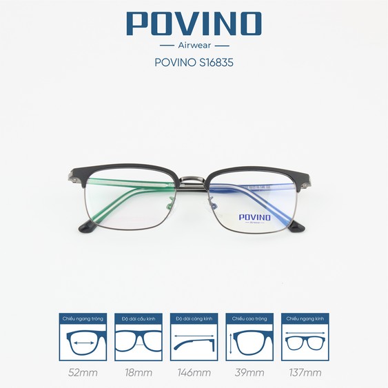 Gọng kính POVINO PO16835 - Ảnh 2