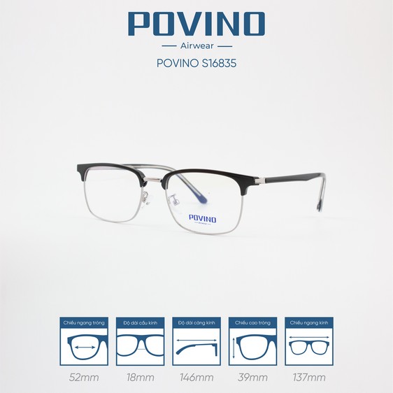 Gọng kính POVINO PO16835 - Ảnh 11