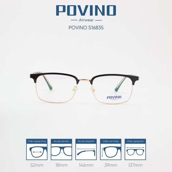 Gọng kính POVINO PO16835 - Ảnh 10