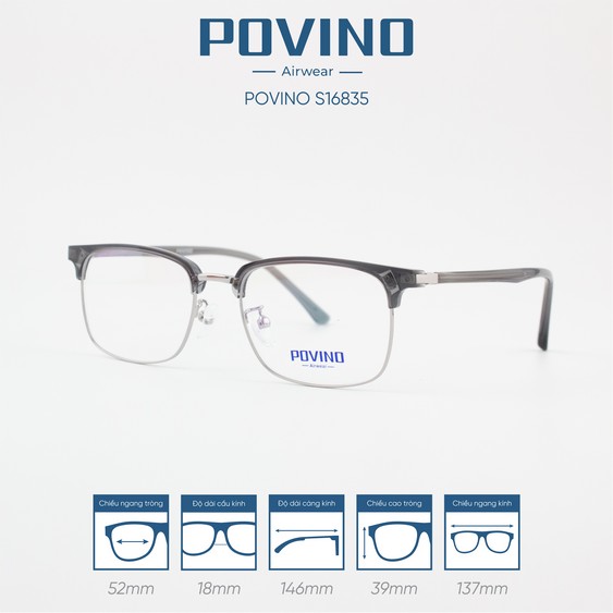 Gọng kính POVINO PO16835 - Ảnh 8