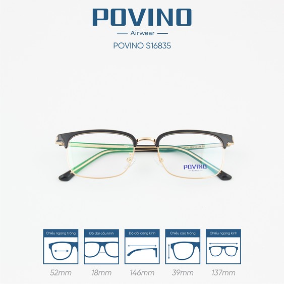 Gọng kính POVINO PO16835 - Ảnh 7