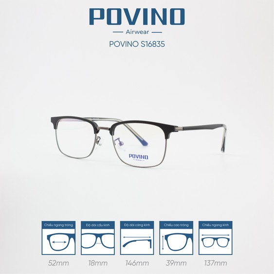 Gọng kính POVINO PO16835 - Ảnh 6