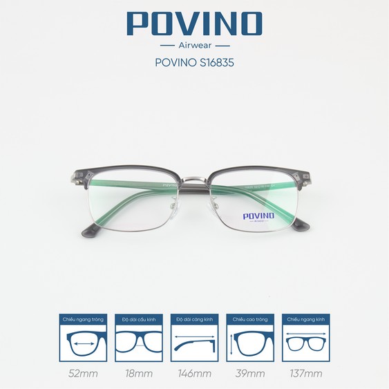 Gọng kính POVINO PO16835 - Ảnh 5