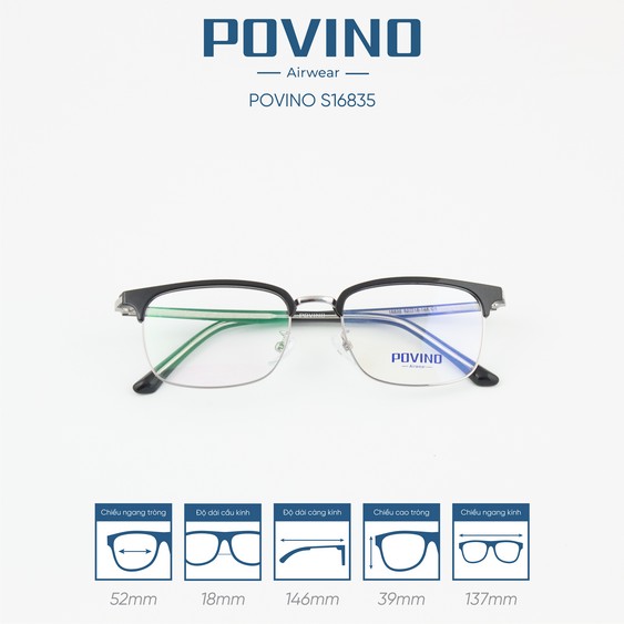 Gọng kính POVINO PO16835 - Ảnh 4