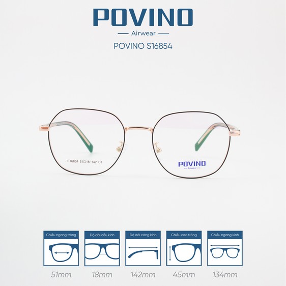Gọng kính POVINO PO16854