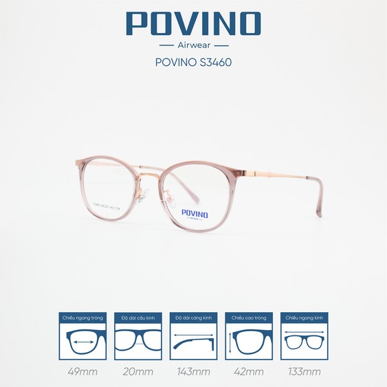 Gọng kính POVINO PO3460 - Ảnh 3