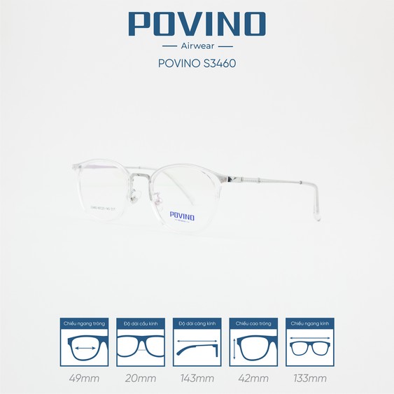 Gọng kính POVINO PO3460 - Ảnh 7