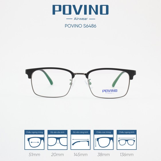 Gọng kính POVINO PO6486