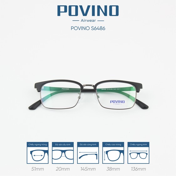Gọng kính POVINO PO6486 - Ảnh 8