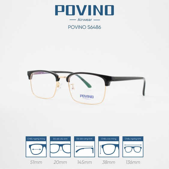 Gọng kính POVINO PO6486 - Ảnh 6