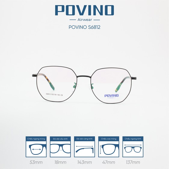 Gọng kính POVINO PO6812