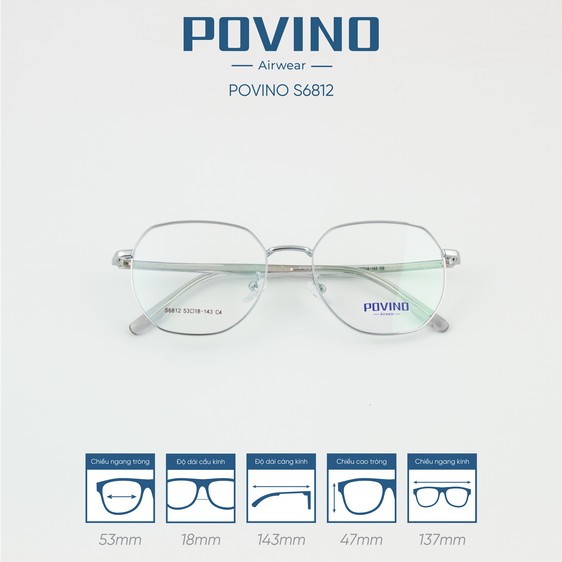 Gọng kính POVINO PO6812 - Ảnh 6