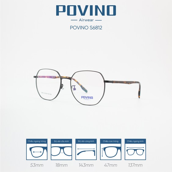 Gọng kính POVINO PO6812 - Ảnh 3
