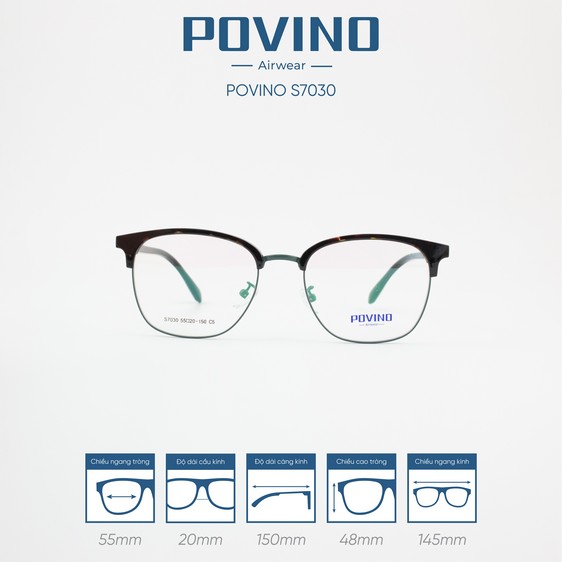Gọng kính POVINO PO7030