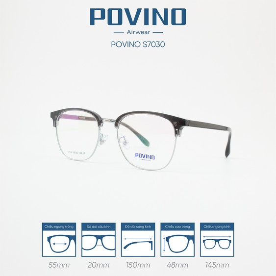 Gọng kính POVINO PO7030 - Ảnh 6