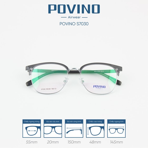 Gọng kính POVINO PO7030 - Ảnh 2