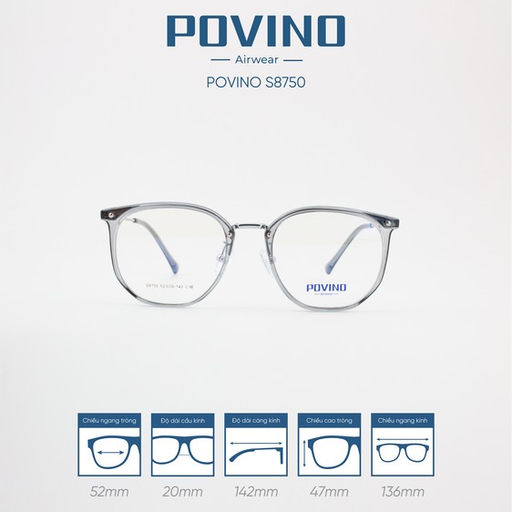 Gọng kính POVINO PO8750