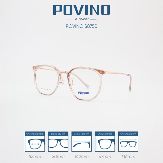 Gọng kính POVINO PO8750 - Ảnh 8