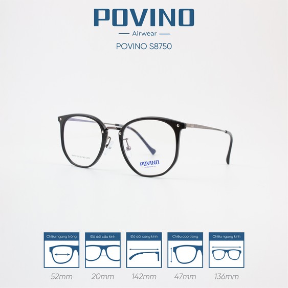Gọng kính POVINO PO8750 - Ảnh 7