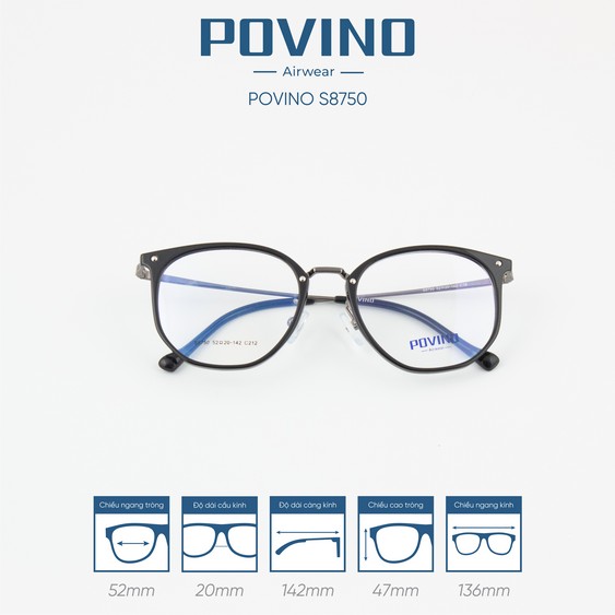 Gọng kính POVINO PO8750 - Ảnh 5