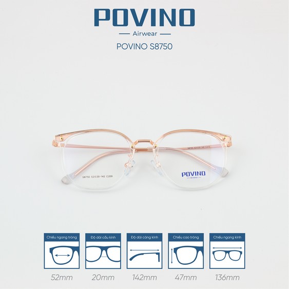Gọng kính POVINO PO8750 - Ảnh 4