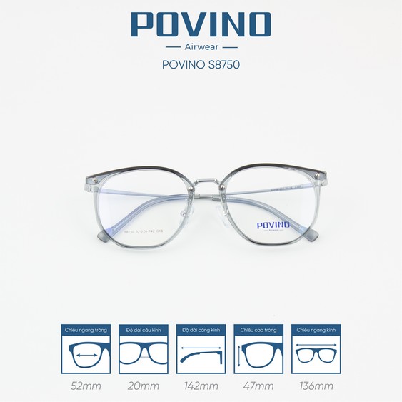 Gọng kính POVINO PO8750 - Ảnh 3