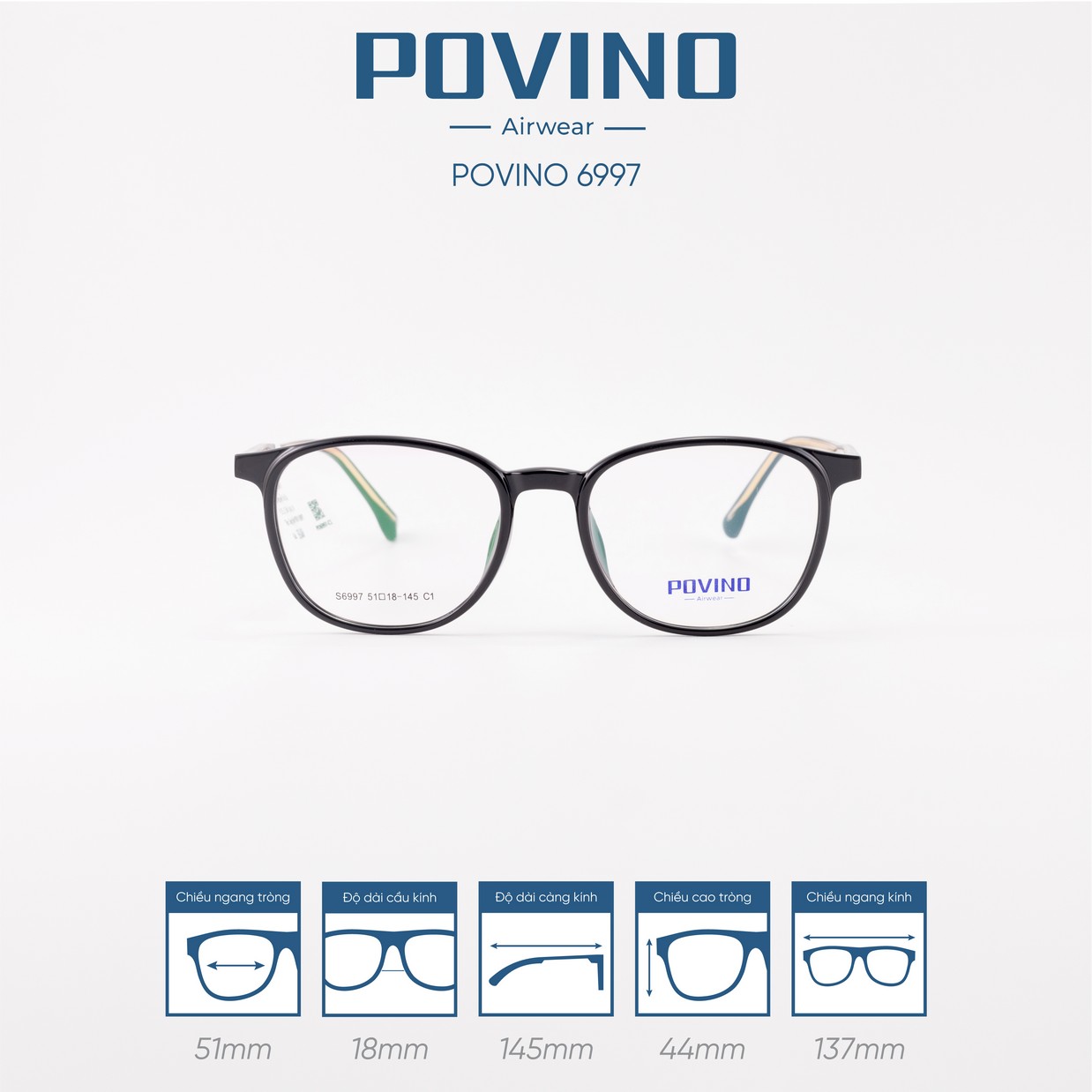 Gọng kính POVINO 6997