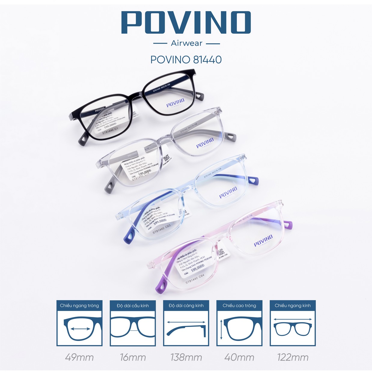 Gọng kính POVINO 81440 - Ảnh 2