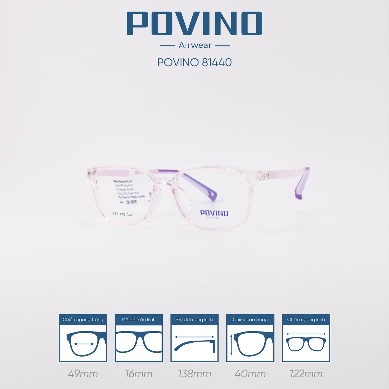 Gọng kính POVINO 81440 - Ảnh 3
