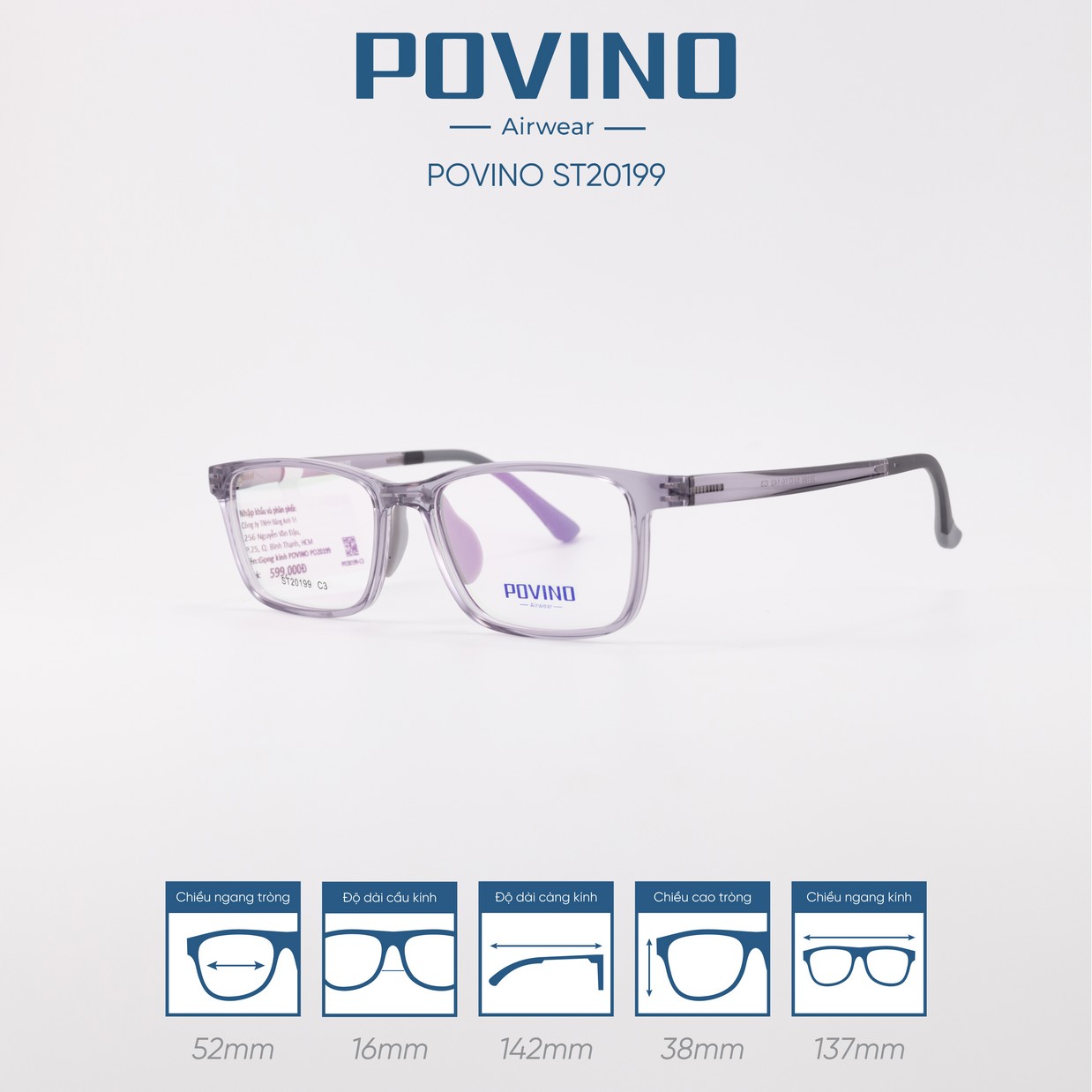 Gọng kính POVINO 20199 - Ảnh 3