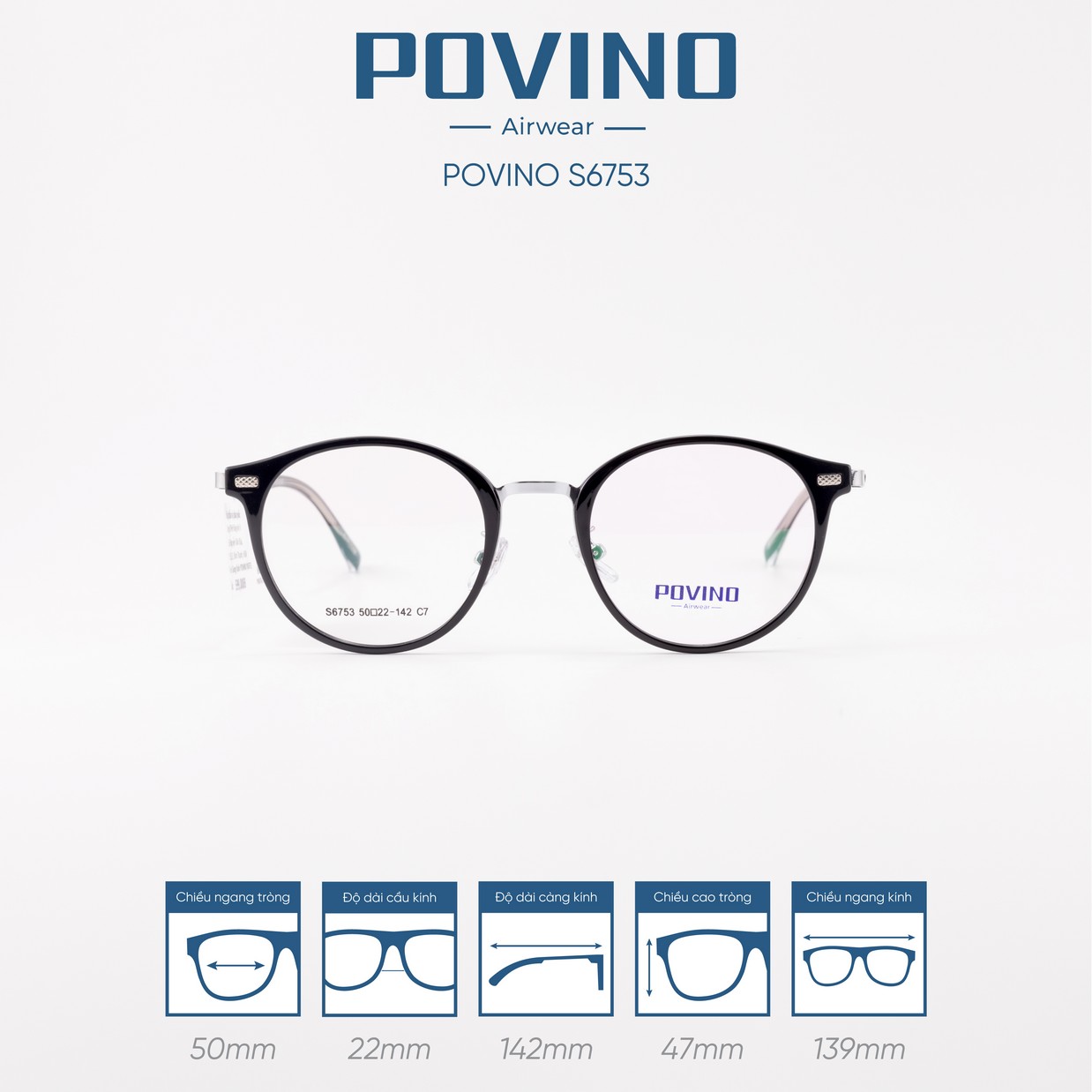 Gọng kính POVINO 6753