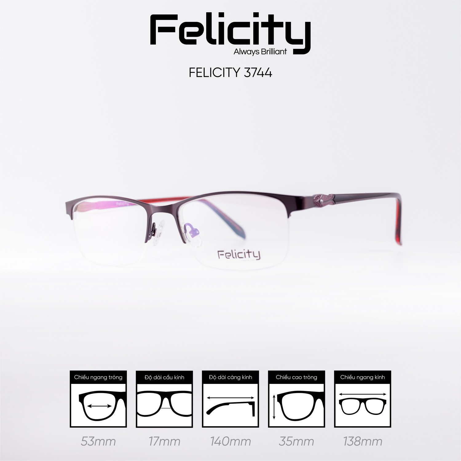 Gọng kính FELICITY 3744 - Ảnh 4