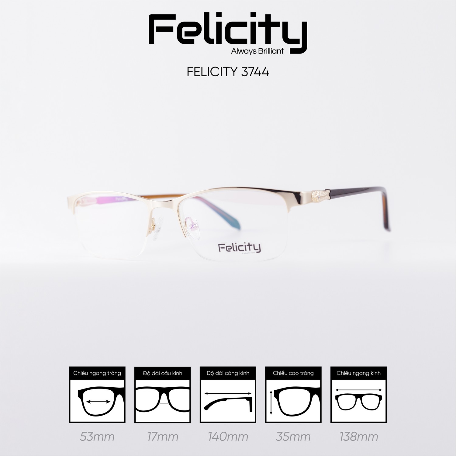 Gọng kính FELICITY 3744 - Ảnh 3