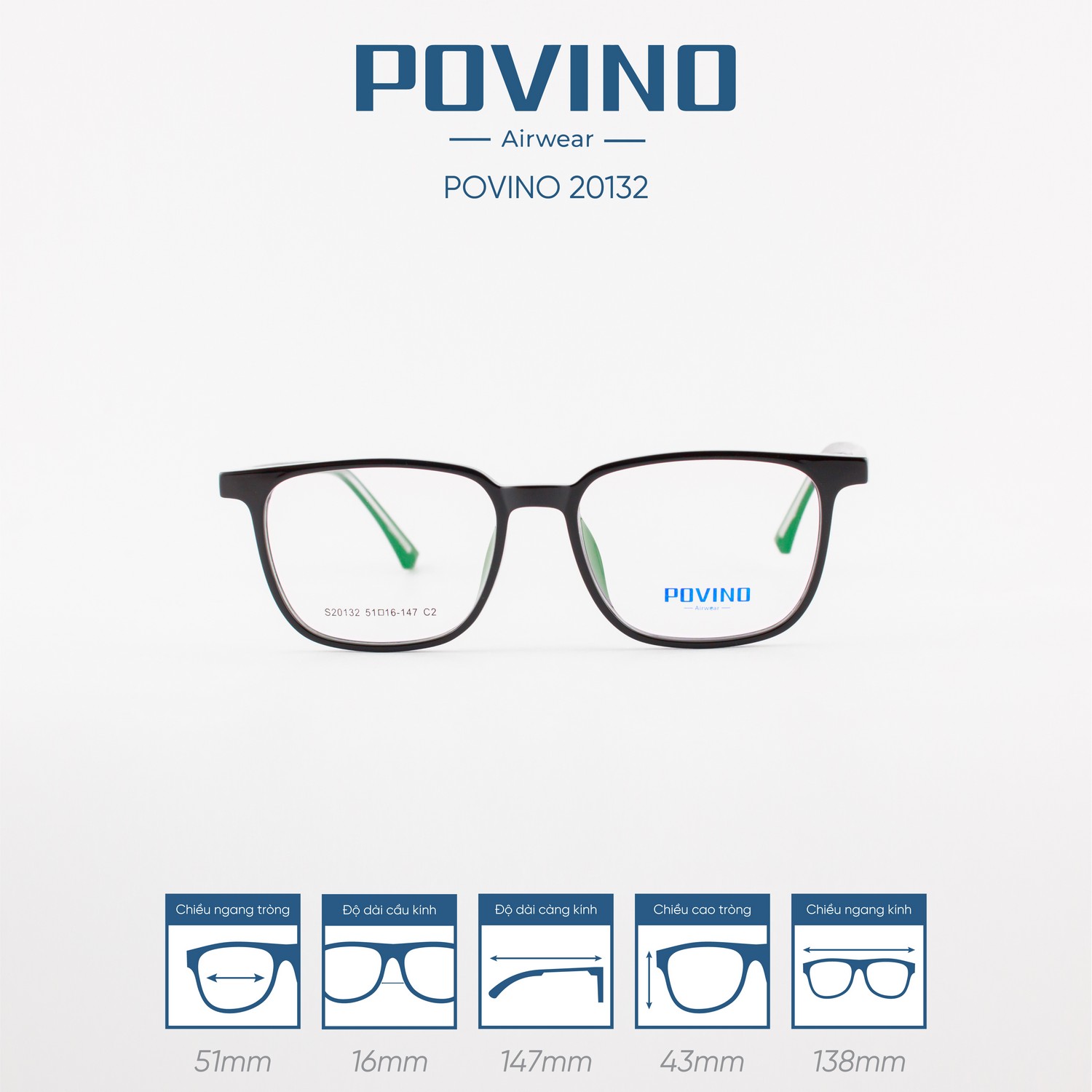 Gọng kính POVINO PO20132
